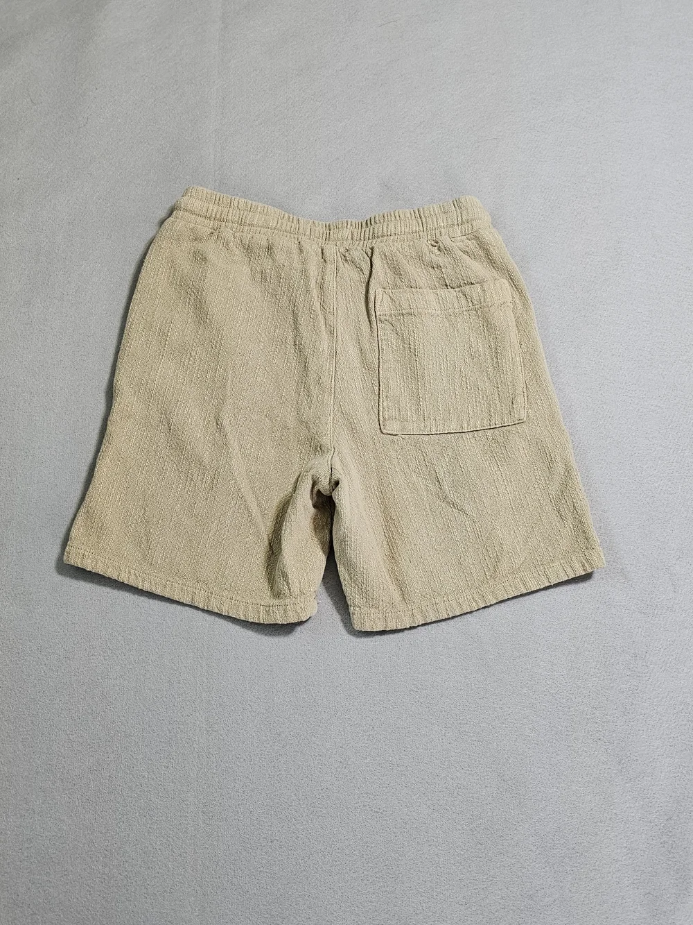 Topman Beige Textured Drawstring Shorts Men's Size 30 Cotton Casual Beach Boho